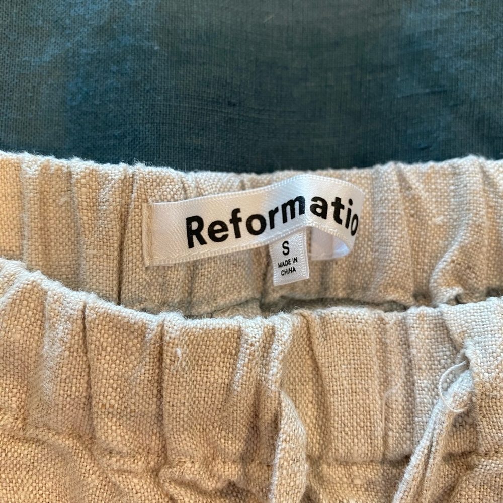Reformation Natural Linen Trousers